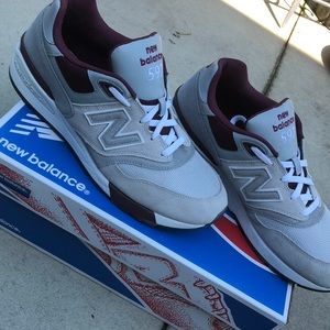 New Balance 597 Gray Maroon and 3M Worn few times